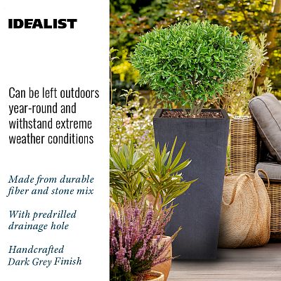 IDEALIST Lite Tall Tapered Contemporary Light Concrete Planter