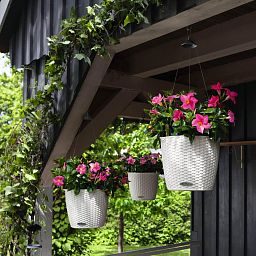 LECHUZA NIDO Cottage Round Poly Resin Outdoor Self-watering Planter