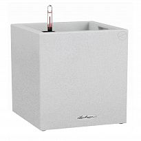 LECHUZA CANTO Stone 30 Low Quartz White Poly Resin Self-watering Plant...