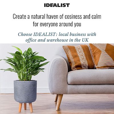 IDEALIST Lite Honeycomb Style Cylinder Planter on Legs, Round Pot Plant Stand Indoor
