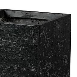 IDEALIST Lite Square Textured Stone Effect Black Outdoor Planter
