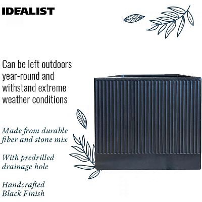 IDEALIST Lite Ribbed Square Outdoor Planter