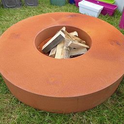 Round Corten Steel Fire Garden Table