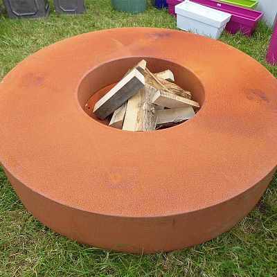 Round Corten Steel Fire Garden Table