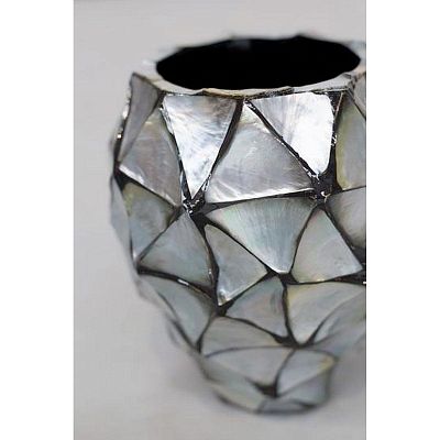 Shell Orchid Round Tall Polystone Indoor Planter