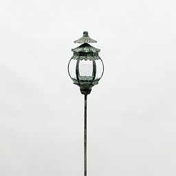 Round Metal Ornament Garden Stake Dark Silver Lantern by Minster