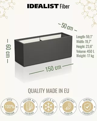 AXIS Trough Outdoor Fiberglass Planter