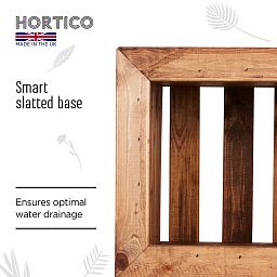 Rustic Scandinavian Redwood Square Outdoor Planter Made in UK by HORTICO