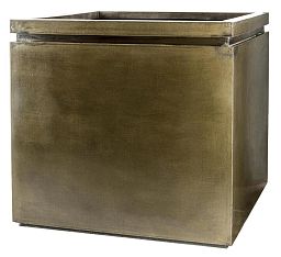 Pall Mall Planter Fiberglass Square Antique Brass Planter Pot In/Out