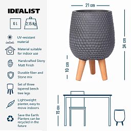 IDEALIST Lite Honeycomb Style Egg Planter on Legs, Round Pot Plant Stand Indoor