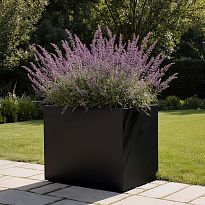 IDEALIST Lite Narrow Contemporary Trough Garden Planter, Black Light C...