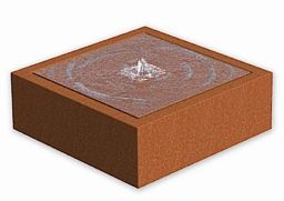 CorTen Square Fountain Watertable Outdoor