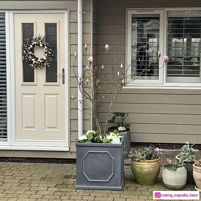 IDEALIST Lite Faux Lead Chelsea Box Square Light Concrete Planter