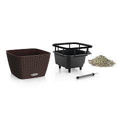 LECHUZA BACINO Cottage Square Poly Resin Self-watering Planter