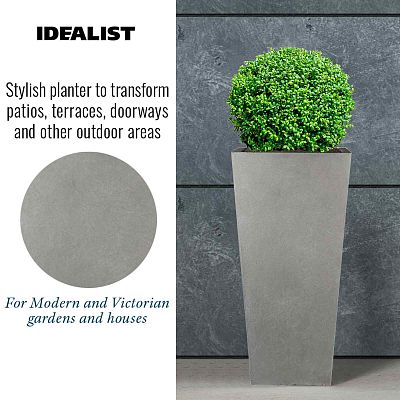 IDEALIST Lite Tall Tapered Contemporary Light Concrete Planter