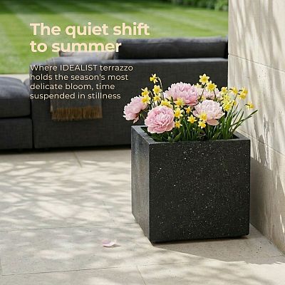IDEALIST Lite Square Box Contemporary Marble Light Concrete Planter