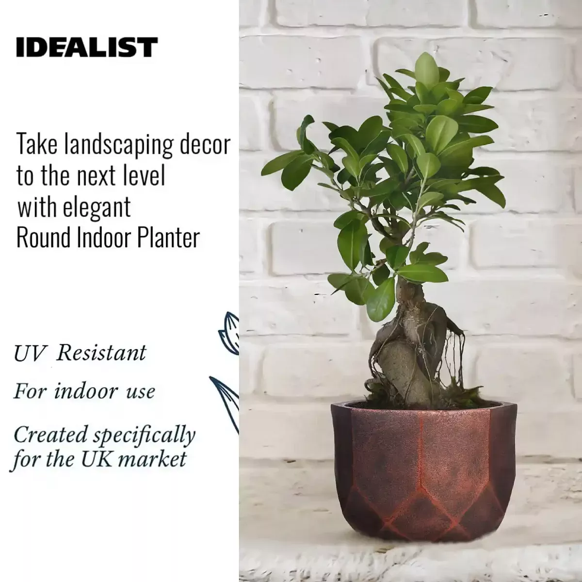 IDEALIST Lite Geometry Style Round Indoor Planter