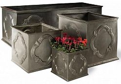 Hampton Fiberglass Square Faux Lead Planter Pot In/Out