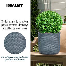 IDEALIST Lite Honeycomb Style Cylinder Round Outdoor Planter