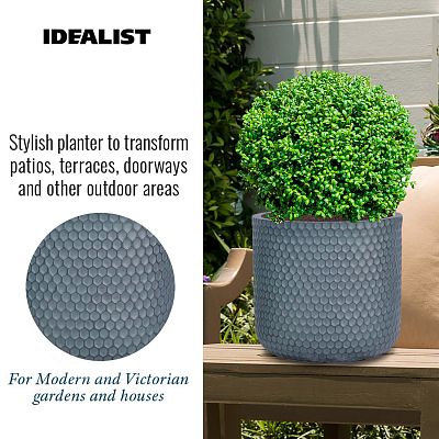 IDEALIST Lite Honeycomb Style Cylinder Round Outdoor Planter