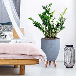 IDEALIST Lite Striped Egg Planter on Legs, Round Pot Plant Stand Indoor