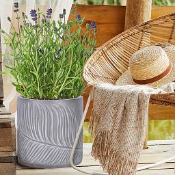 IDEALIST Lite Leaf Embossed Round Planter