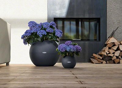 LECHUZA PURO Color Round Poly Resin Self-watering Planter