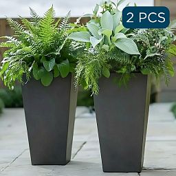 IDEALIST Lite Tall Tapered Contemporary Light Concrete Planter Set