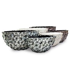 SHELL Oval Polystone Planter