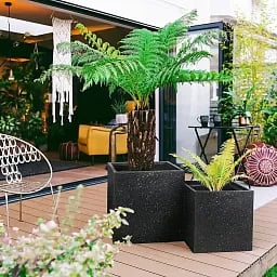 IDEALIST Lite Square Box Contemporary Marble Light Concrete Planter