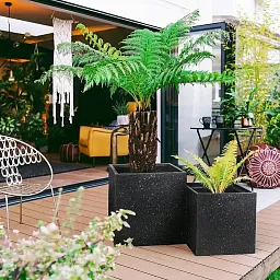 IDEALIST Lite Square Box Contemporary Marble Light Concrete Planter