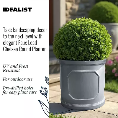 IDEALIST Chelsea Light Concrete Cylinder Garden Planter