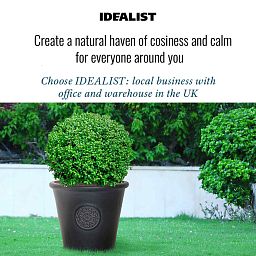 IDEALIST Lite Rustic Style Rolled Rim Wide Vase Outdoor Planter