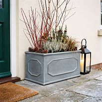 IDEALIST Lite Chelsea Trough Garden Planter, Faux Lead Light Stone Gre...