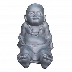IDEALIST Lite Resting Baby Monk Grey Indoor and Outdoor Statue L31 W22.5 H26 cm