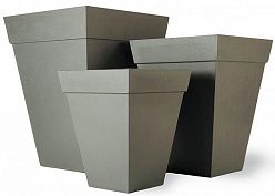 Geo Classic Fiberglass Square Tall Aluminium Planter Pot In/Out