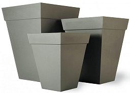 Geo Classic Fiberglass Square Tall Aluminium Planter Pot In/Out