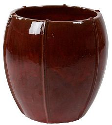 Ceramic Round Lined Glossy Planter Pot In/Out