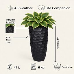 IDEALIST Lite Mosaic Style Tall Round Vase Planter Outdoor Plant Pot