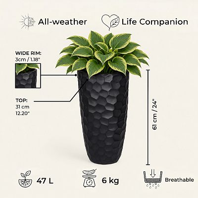 IDEALIST Lite Mosaic Style Tall Round Vase Planter Outdoor Plant Pot