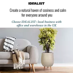 IDEALIST Lite Plaited Style Egg Planter on Legs, Round Pot Plant Stand Indoor