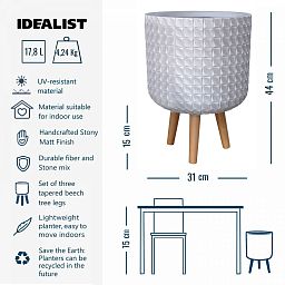 IDEALIST Lite Faceted Effect Planter on Legs