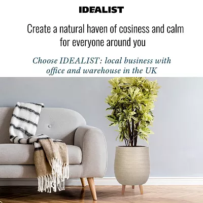 IDEALIST Lite Plaited Style Egg Planter on Legs, Round Pot Plant Stand Indoor