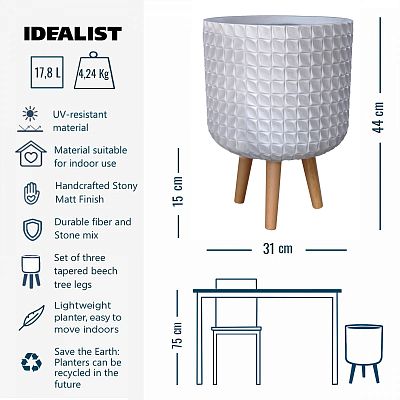 IDEALIST Lite Faceted Effect Planter on Legs