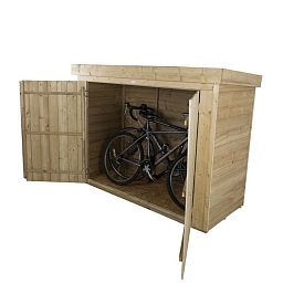 Installed Outdoor Pressure Treated Wooden Overlap Pent Outdoor Store by Forest Garden