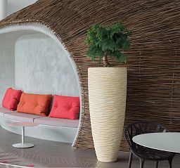 Composits Polystone Partner Seaside Round Tall Indoor Planter Pot