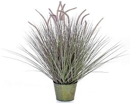 Dogtail with Metal Pot Artificial Grass Plant