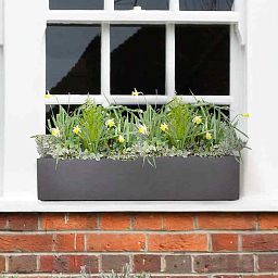 IDEALIST Lite Window Box Light Concrete Planter Set