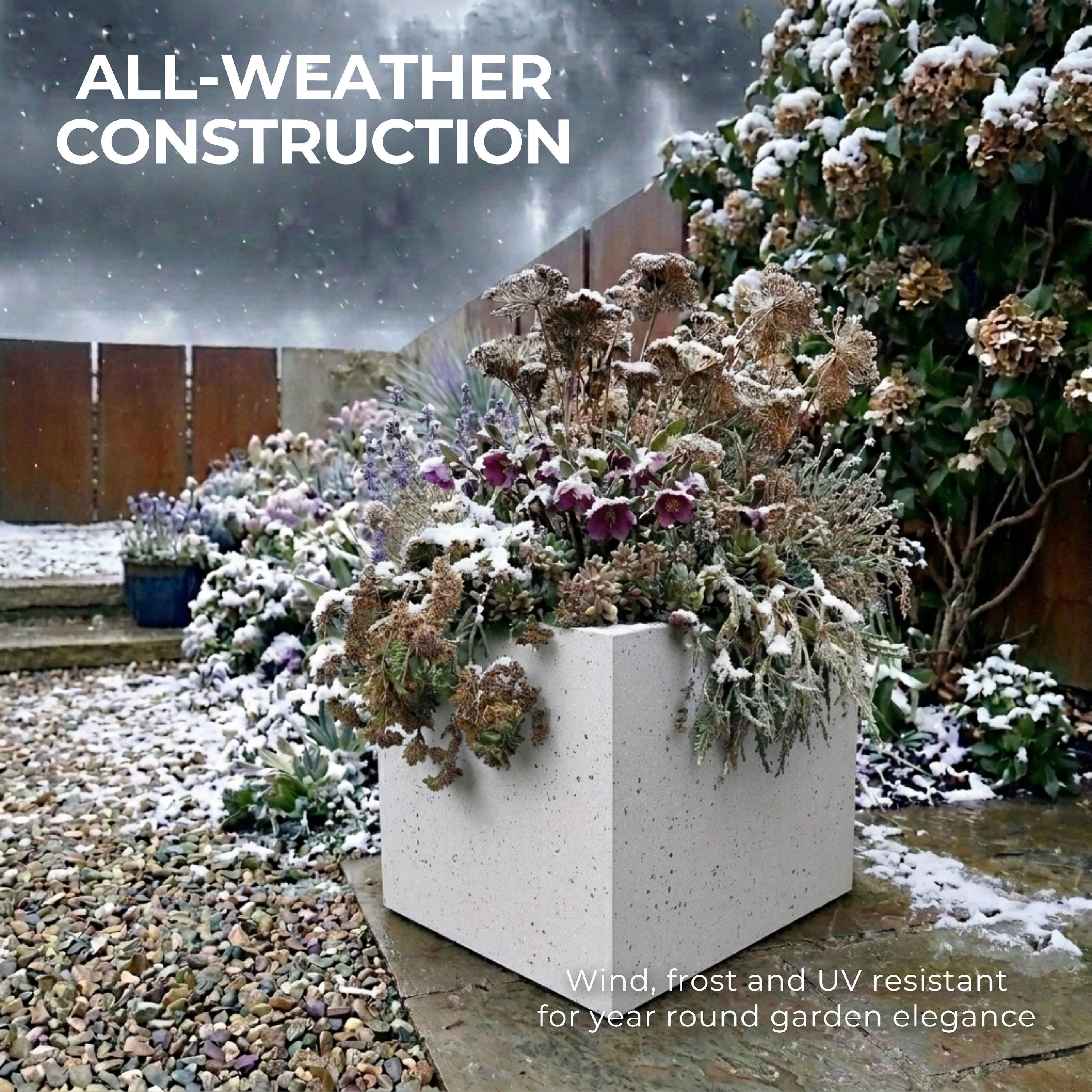 IDEALIST Lite Square Box Contemporary Marble Light Concrete Planter