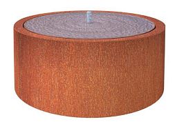 CorTen Round Fountain Watertable